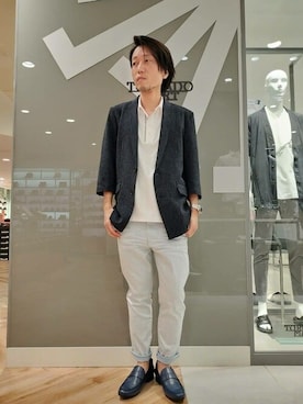 「TORNADO MART（トルネードマート）のアイテム（テーラードジャケット）」を使った、TORNADO MART_officialさん（メンズ・161cm）の夏コーディネート