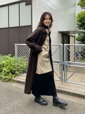 「重ね着ベストシーズン」｜「アイテム（ステンカラーコート）」を使った、wgkatoさん（レディース・167cm）の秋コーディネート