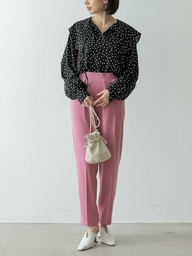 「ドット柄」｜reedit_officialさん（レディース・162cm）の春コーディネート