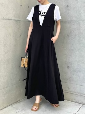「リエディ」｜「アイテム（ジャンパースカート）」を使った、reedit_officialさん（レディース・162cm）の春コーディネート