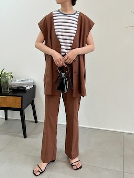 「リエディ」｜「アイテム（ノーカラージャケット）」を使った、reedit_officialさん（レディース・162cm）の夏コーディネート