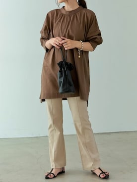 「リエディ」｜「アイテム（チュニック）」を使った、reedit_officialさん（レディース・162cm）の夏コーディネート