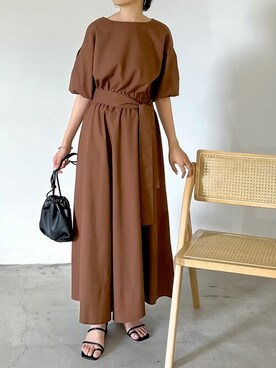「ウエストゴム」｜「アイテム（ワンピース/ドレス）」を使った、reedit_officialさん（レディース・162cm）の夏コーディネート