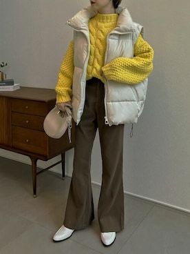 「リエディ」｜「アイテム（ダウンベスト）」を使った、reedit_officialさん（レディース・162cm）の夏コーディネート