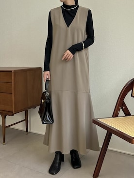 「リエディ」｜「アイテム（ジャンパースカート）」を使った、reedit_officialさん（レディース・162cm）の秋コーディネート