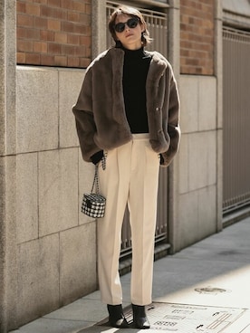 「MEISM（ミズム）の[販売枚数5万枚突破！]指穴リブニットタートルネックトップス（ニット/セーター）」を使った、reedit_officialさん（レディース・162cm）の秋コーディネート