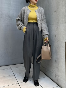 「MEISM（ミズム）の[販売枚数5万枚突破！]指穴リブニットタートルネックトップス（ニット/セーター）」を使った、reedit_officialさん（レディース・162cm）の冬コーディネート