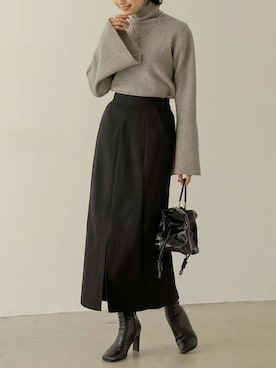 「ナロースカート」｜reedit_officialさん（レディース・162cm）の冬コーディネート