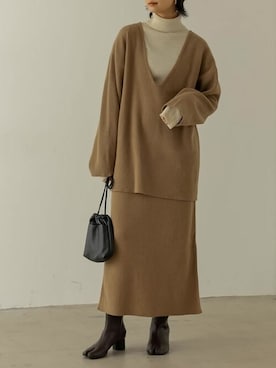 「ナロースカート」｜reedit_officialさん（レディース・162cm）の冬コーディネート