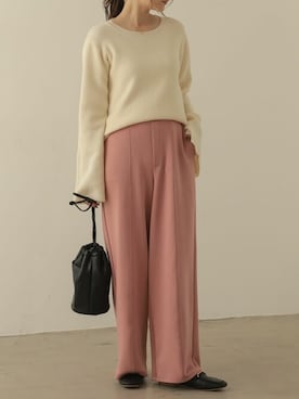 「アイテム（バッグ、ホワイト系）」を使った、reedit_officialさん（レディース・162cm）の冬コーディネート