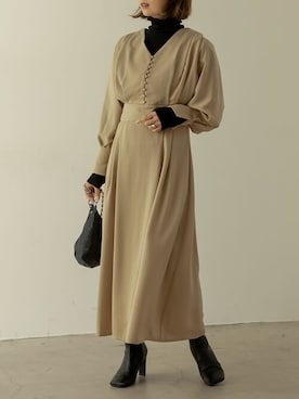 「Re:EDIT（リエディ）のアイテム（ワンピース）」を使った、reedit_officialさん（レディース・163cm）の冬コーディネート