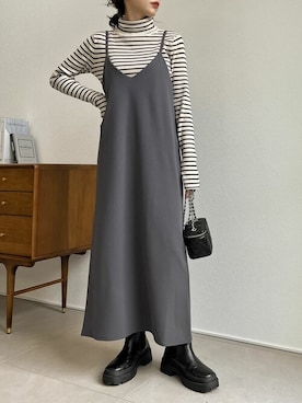 「MEISM（ミズム）の[販売枚数5万枚突破！]指穴リブニットタートルネックトップス（ニット/セーター）」を使った、reedit_officialさん（レディース・158cm）の冬コーディネート