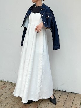 「リエディ」｜「アイテム（ジャンパースカート）」を使った、reedit_officialさん（レディース・163cm）の春コーディネート