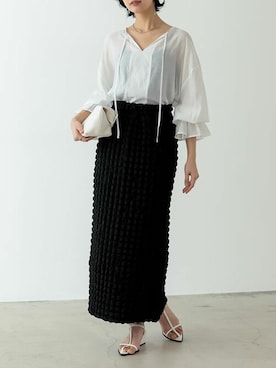 「アイテム（バッグ、ホワイト系）」を使った、reedit_officialさん（レディース・166cm）の春コーディネート