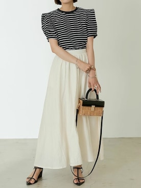 「袖コンシャス」｜reedit_officialさん（レディース・162cm）の夏コーディネート