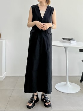 「リエディ」｜「アイテム（ジャンパースカート）」を使った、reedit_officialさん（レディース・163cm）の夏コーディネート