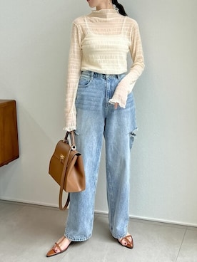 「ストレートデニム」｜reedit_officialさん（レディース・158cm）の夏コーディネート