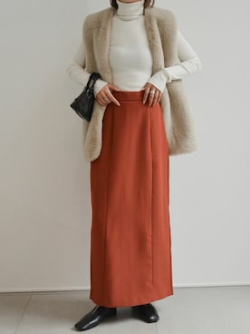 「カラー×コーデ」｜「アイテム（その他アウター）」を使った、reedit_officialさん（レディース・163cm）の秋コーディネート