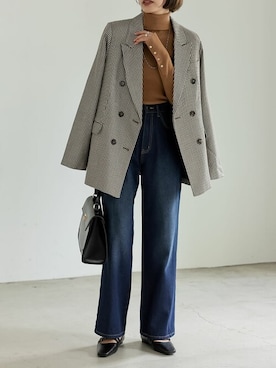 「Re:EDIT（リエディ）のアイテム（ジャケット/アウター）」を使った、reedit_officialさん（レディース・162cm）の秋コーディネート