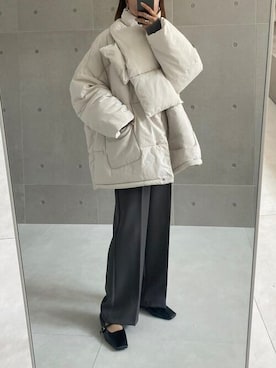 「リエディ」｜「アイテム（ダウンジャケット/コート）」を使った、reedit_officialさん（レディース・163cm）の秋コーディネート