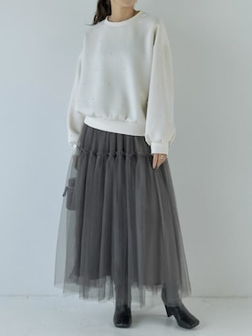 「リエディ」｜「アイテム（スウェット）」を使った、reedit_officialさん（レディース・158cm）の冬コーディネート
