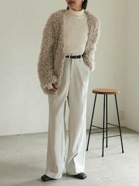 「MEISM（ミズム）の[販売枚数5万枚突破！]指穴リブニットタートルネックトップス（ニット/セーター）」を使った、reedit_officialさん（レディース・162cm）の冬コーディネート