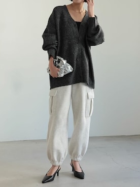 「リエディ」｜「アイテム（カーゴパンツ）」を使った、reedit_officialさん（レディース・162cm）の冬コーディネート