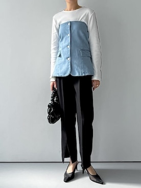 「アイテム（チューブトップ）」を使った、reedit_officialさん（レディース・163cm）の春コーディネート