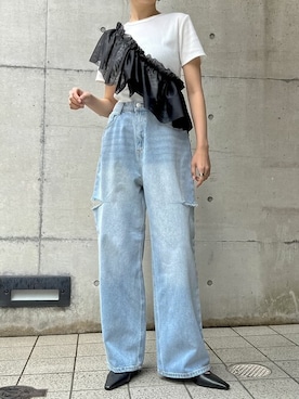 「アイテム（付け襟）」を使った、reedit_officialさん（レディース・163cm）の春コーディネート