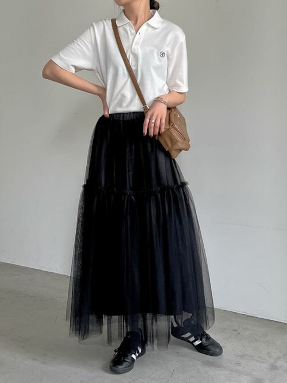 reedit_officialさんの「[2024 SUMMER COLLECTION][新色追加][森カンナさん着用]ワンポイント刺繍ロゴポロトップス（Re:EDIT）」を使ったコーディネートの1枚目の写真