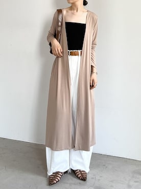 「ロングカーディガン」｜reedit_officialさん（レディース・158cm）の夏コーディネート