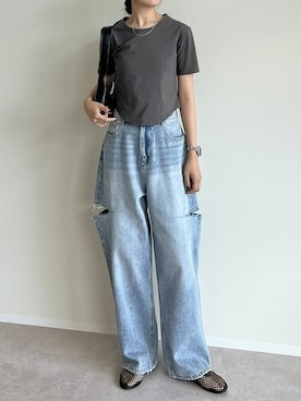 「リエディ」｜「アイテム（バッグ）」を使った、reedit_officialさん（レディース・163cm）の夏コーディネート