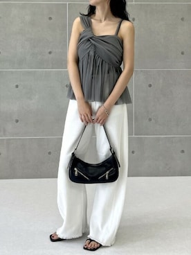 「チュール」｜「アイテム（キャミソール、グレー系）」を使った、reedit_officialさん（レディース・157cm）の夏コーディネート