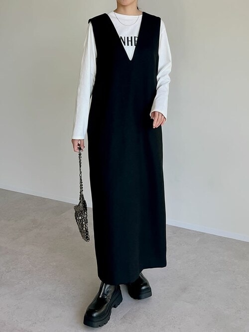 セール】[低身長サイズ有]前後2WAYポケット付き微起毛ツイルVネック