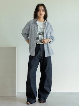「バレルレッグジーンズ」｜reedit_officialさん（レディース・163cm）の夏コーディネート