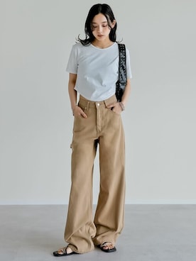 「ベージュパンツ」｜reedit_officialさん（レディース・166cm）の夏コーディネート