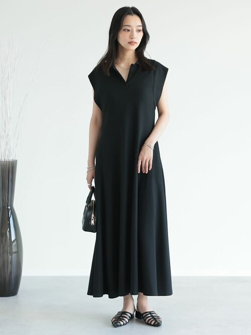 セール】[低身長/高身長サイズ有]キーネックフレンチスリーブ