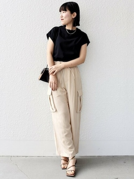 「ラタンバッグ」｜増田さん（レディース・164cm）の春コーディネート