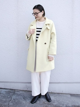 「アイテム（ピーコート）」を使った、小林さん（レディース・165cm）の冬コーディネート