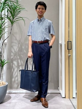 「ビジネスシャツ」｜0493psfaさん（メンズ・177cm）の夏コーディネート