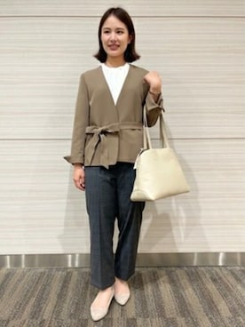 「きれいめスタイル」｜「アイテム（ジャケット/アウター）」を使った、0493psfaさん（レディース・160cm）の秋コーディネート