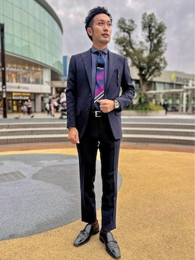 「アイテム（スーツセット）」を使った、0493psfaさん（メンズ・182cm）の秋コーディネート