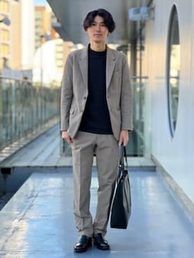 「アイテム（ビジネスバッグ）」を使った、0493psfaさん（メンズ・172cm）の秋コーディネート