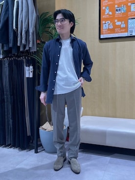 「ビジネスカジュアル」｜「アイテム（Tシャツ/カットソー）」を使った、0493psfaさん（メンズ・167cm）の夏コーディネート