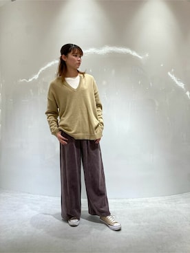 「ONIGIRI（オニギリ）のアイテム」を使った、COMME CA ISM STAFFさん（レディース・160cm）の冬コーディネート