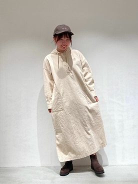 「ONIGIRI（オニギリ）のアイテム（キャップ）」を使った、COMME CA ISM STAFFさん（レディース・156cm）の冬コーディネート