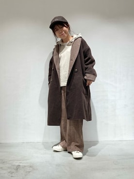 「ONIGIRI（オニギリ）のアイテム」を使った、COMME CA ISM STAFFさん（レディース・148cm）の冬コーディネート