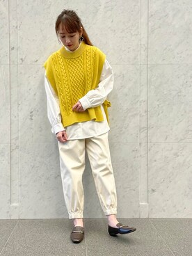 「ONIGIRI（オニギリ）のアイテム」を使った、COMME CA ISM STAFFさん（レディース・164cm）の冬コーディネート