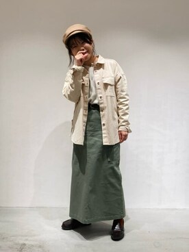 「ONIGIRI（オニギリ）のアイテム」を使った、COMME CA ISM STAFFさん（レディース・148cm）の冬コーディネート