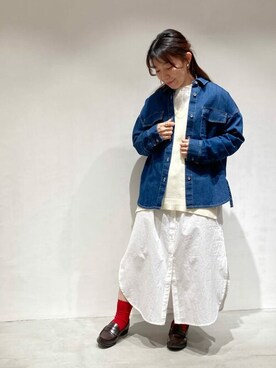 「COMME CA ISM（コムサイズム）のアイテム（シャツワンピース）」を使った、COMME CA ISM STAFFさん（レディース・148cm）の冬コーディネート